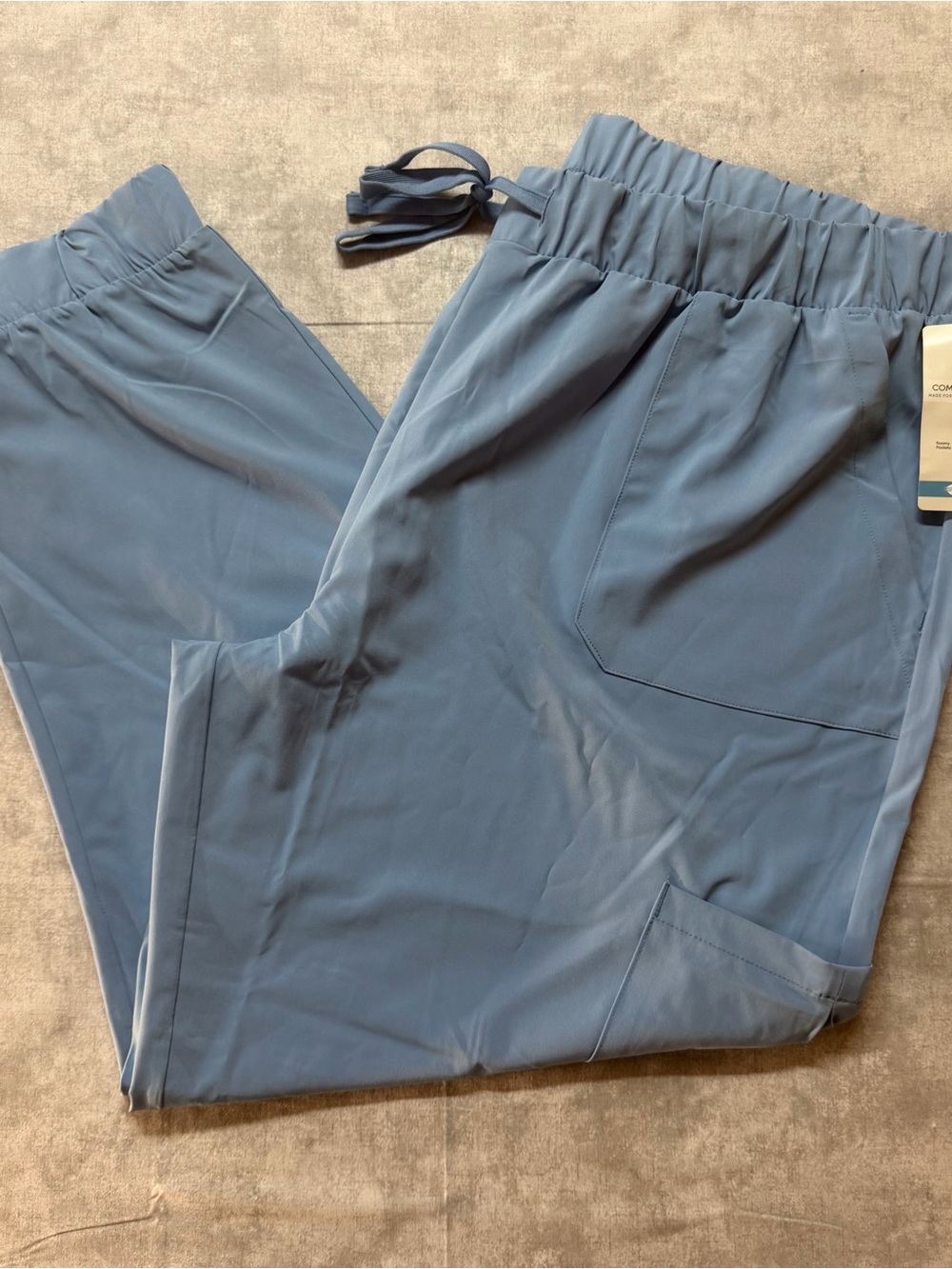Hanes Comfort Fit Scrub Pants 3XL Blue Drawcord Poly Twill Solid HSW101